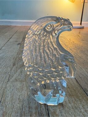 Clear Glass Eagle Sculpture